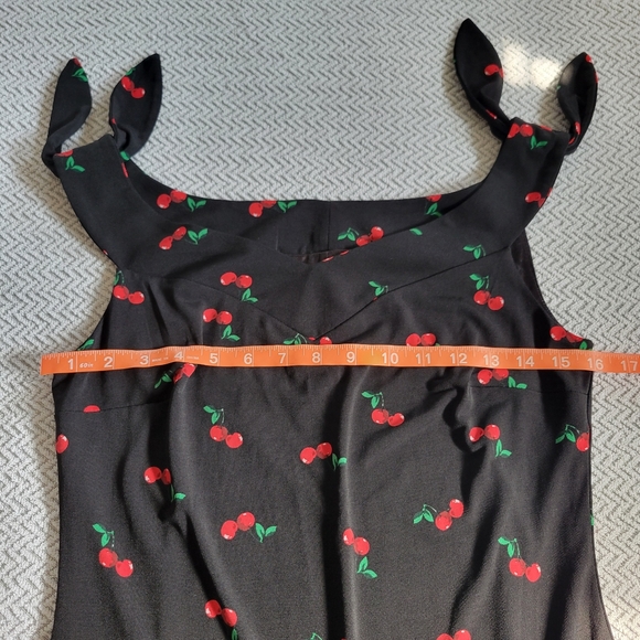 NY&Co Cherry Print Black Dress - Picture 8 of 11
